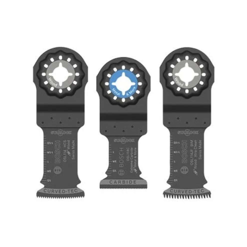 Bosch 1-1/4" Starlock High-Carbon Steel Xtra-clean Clean Carbide Plunge Cut Blades 3 pk. OSL003VP