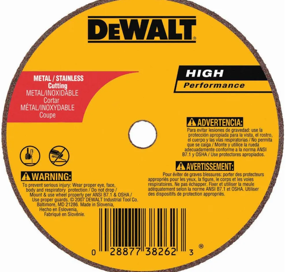 DeWalt 4" X 1/16" X 3/8" Die Grinder Metal Cutting General Purpose DW8719