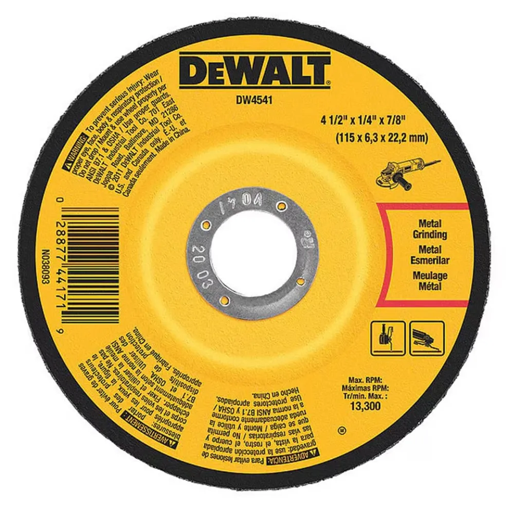 DeWalt 4-1/2” x 1/4" x 7/8" Grinding Wheel General Purpose Metal DW4541