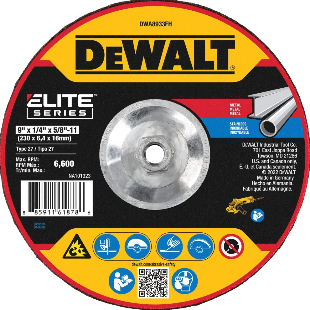 DeWalt ELITE SERIES Grinding Wheels 9" x 1/4" x 5/8"-11" Xp Ceramic DWA8933FH