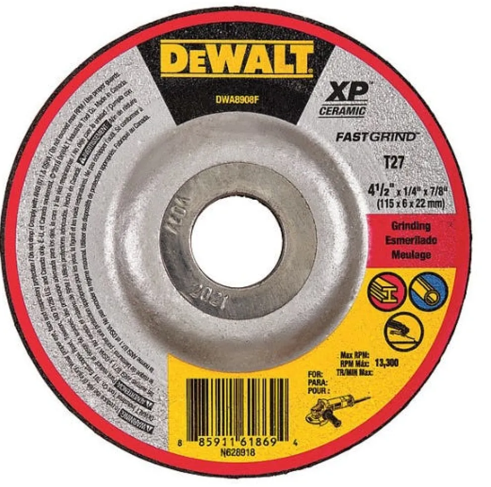 DeWalt XP 4-1/2" x 1/4" x 7/8" Grinding Wheels Ceramic Type 27 DWA8908F