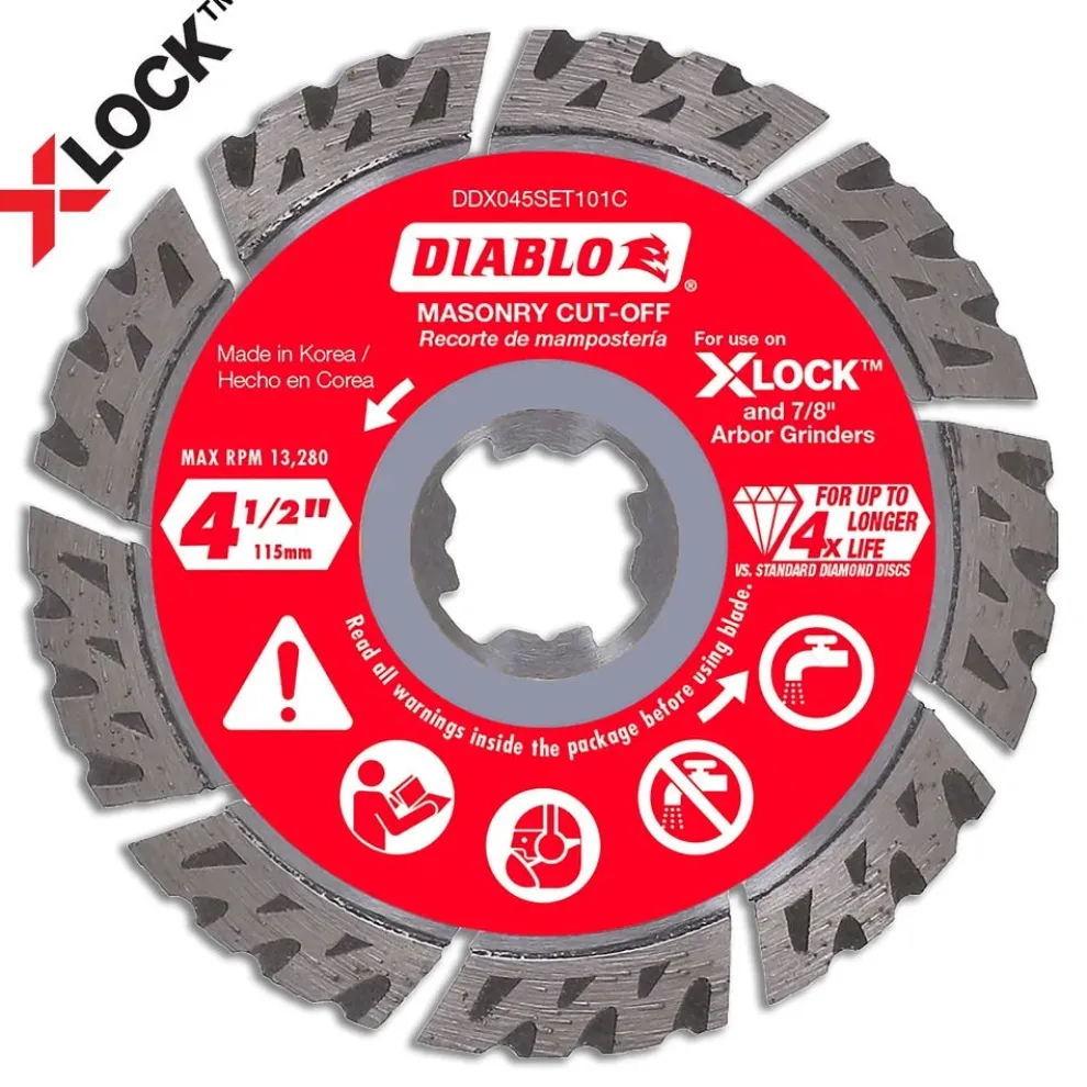 Diablo 4-1/2 in. Diamond Segmented Turbo Masonry Cut-Off with X-LOCK arbor DDX045SET101C