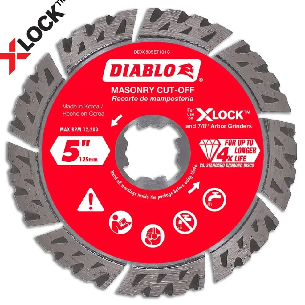 Diablo 5 in. Diamond Segmented Turbo Masonry Cut-Off with X-LOCK arbor DDX050SET101C