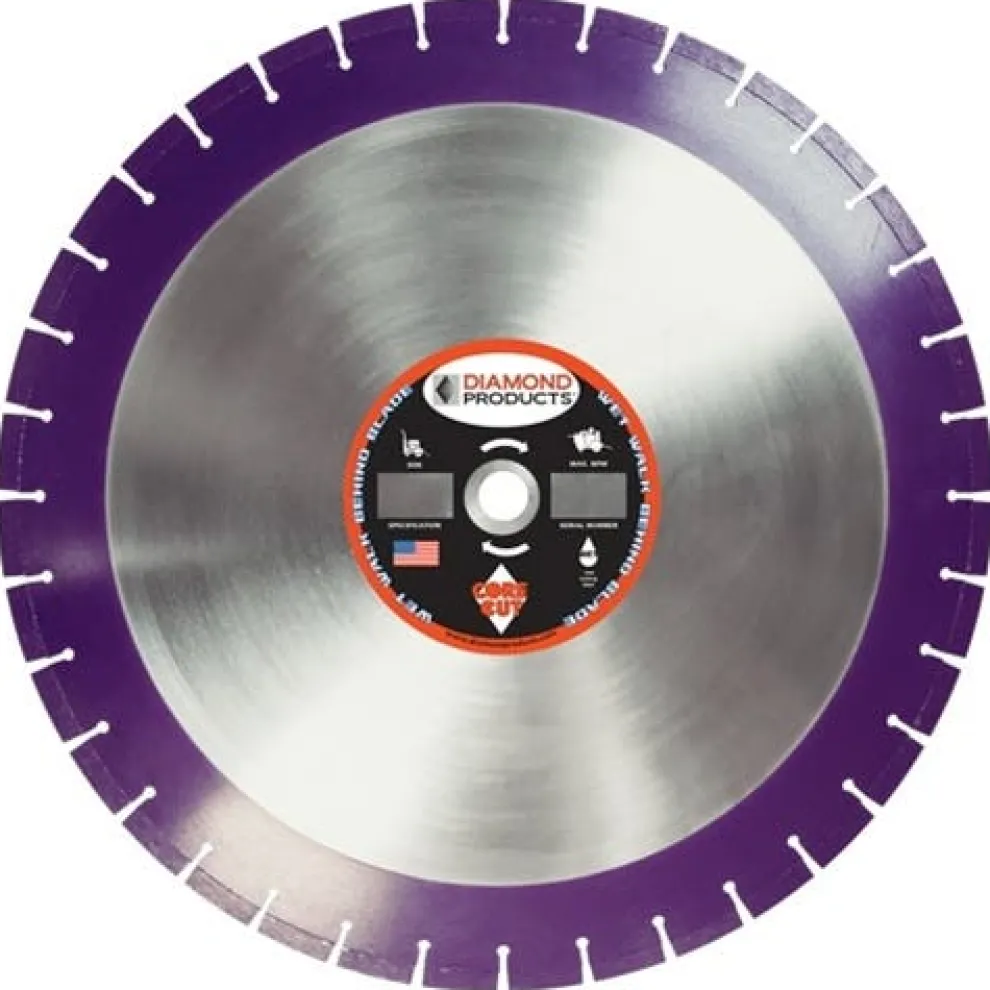 Diamond Products 24" x 155" x 1" Imperial Purple Cured Concrete Wet Blade 36814