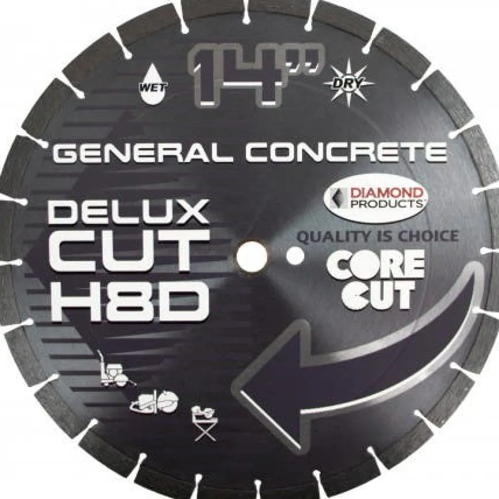 Diamond Products 14" x .125" Delux-Cut Wet/Dry High Speed Blade H8D Concrete 70499