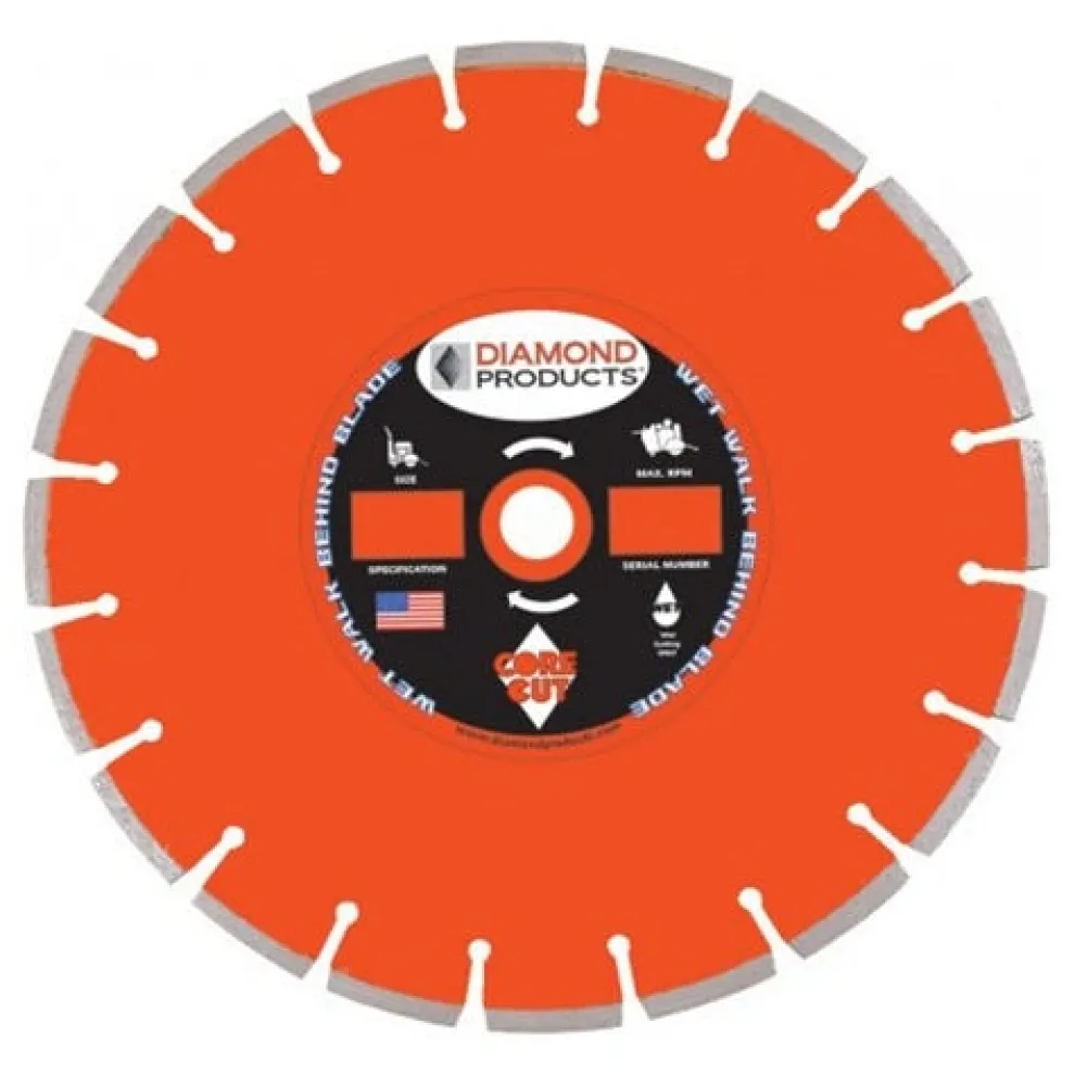 Diamond Products 42" x .187 x 1" Heavy Duty Orange Cured Concrete Wet Blade PCD4800X