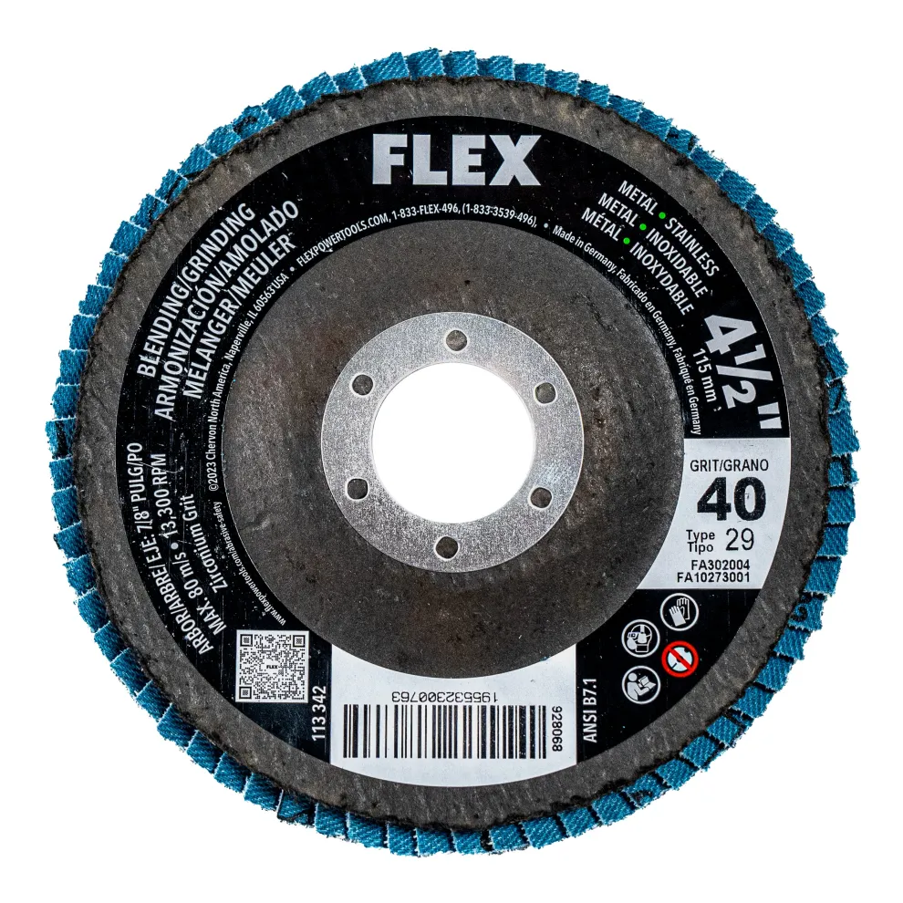 FLEX 4-1/2" Blending/Grinding 40 Grit Flap Disc FA302004