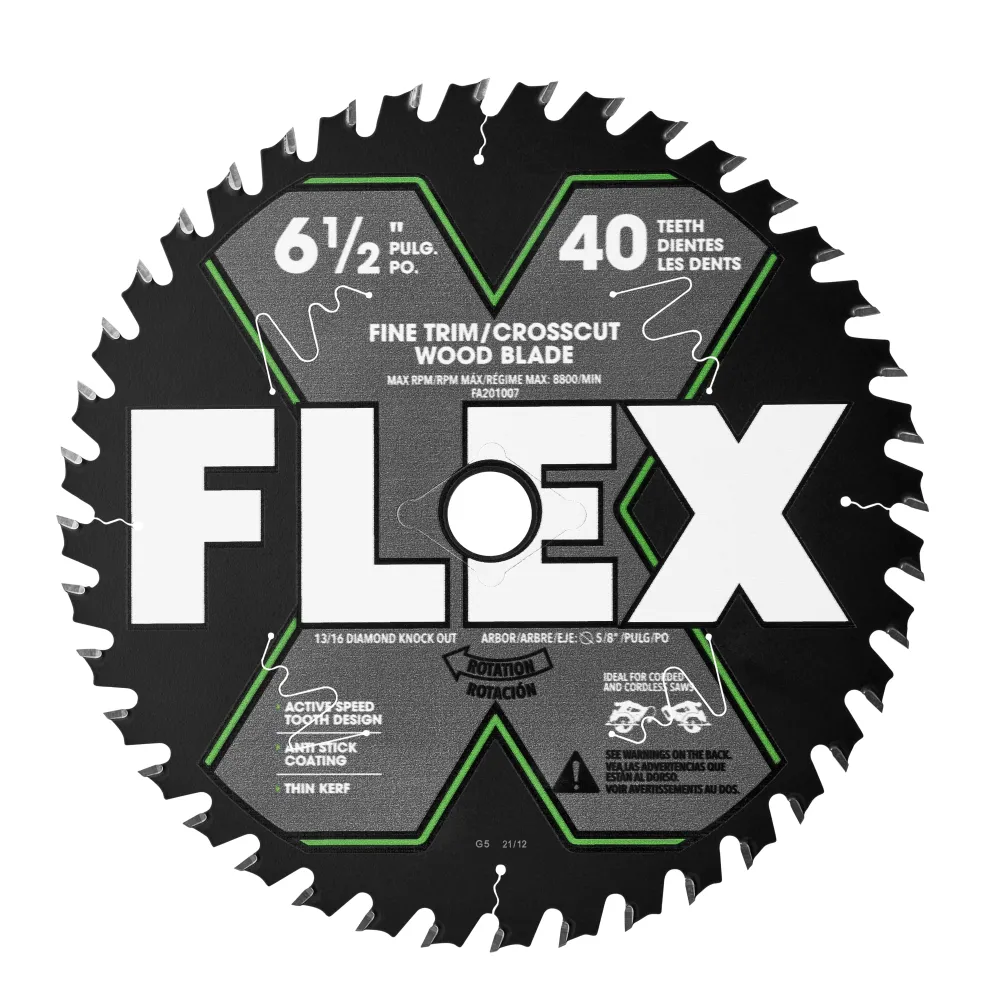 FLEX 6-1/2" 40T Fine Trim/Crosscut Wood Blade FA201007-10B