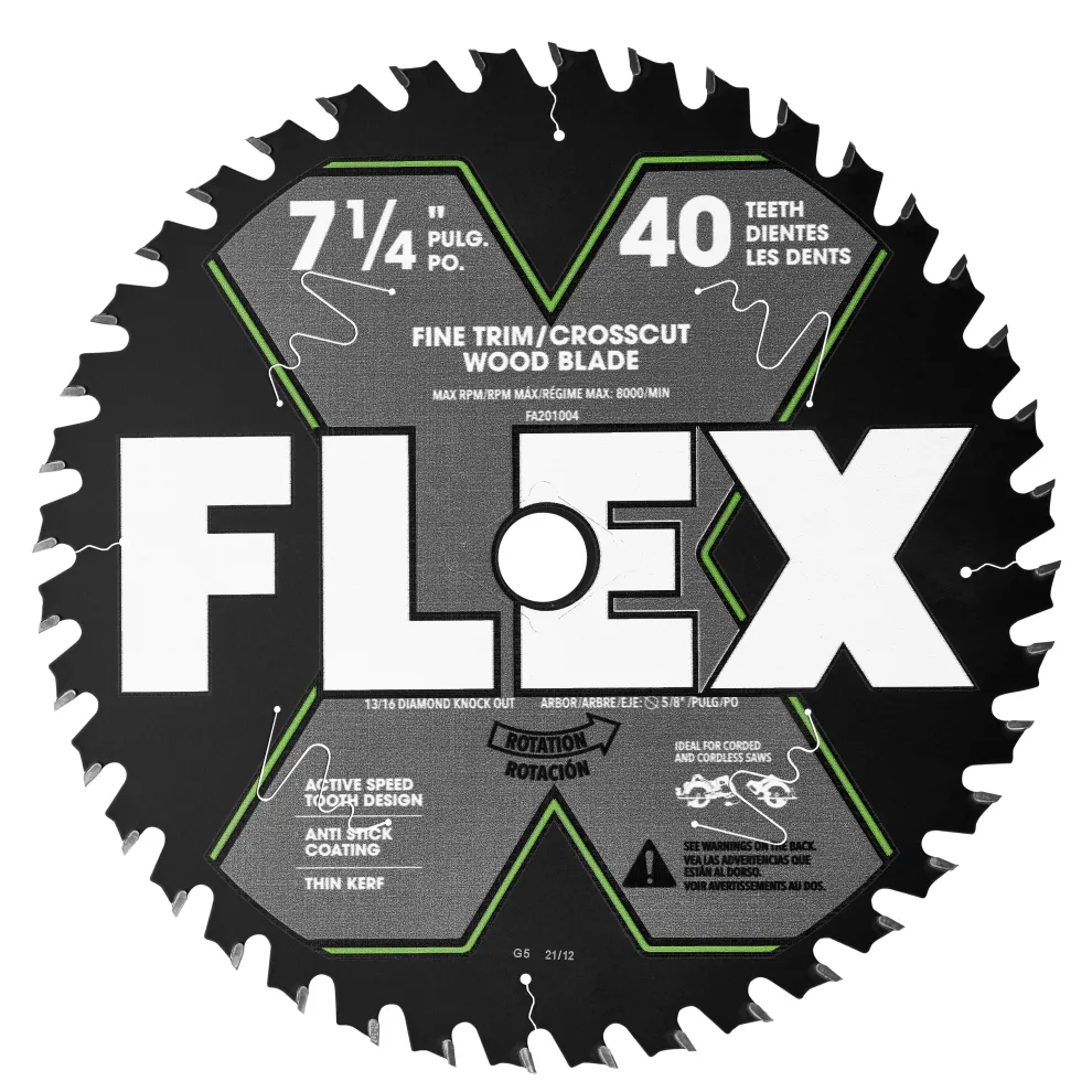 FLEX 7-1/4" 40T Fine Trim/Crosscut Wood Blade FA201004-10B