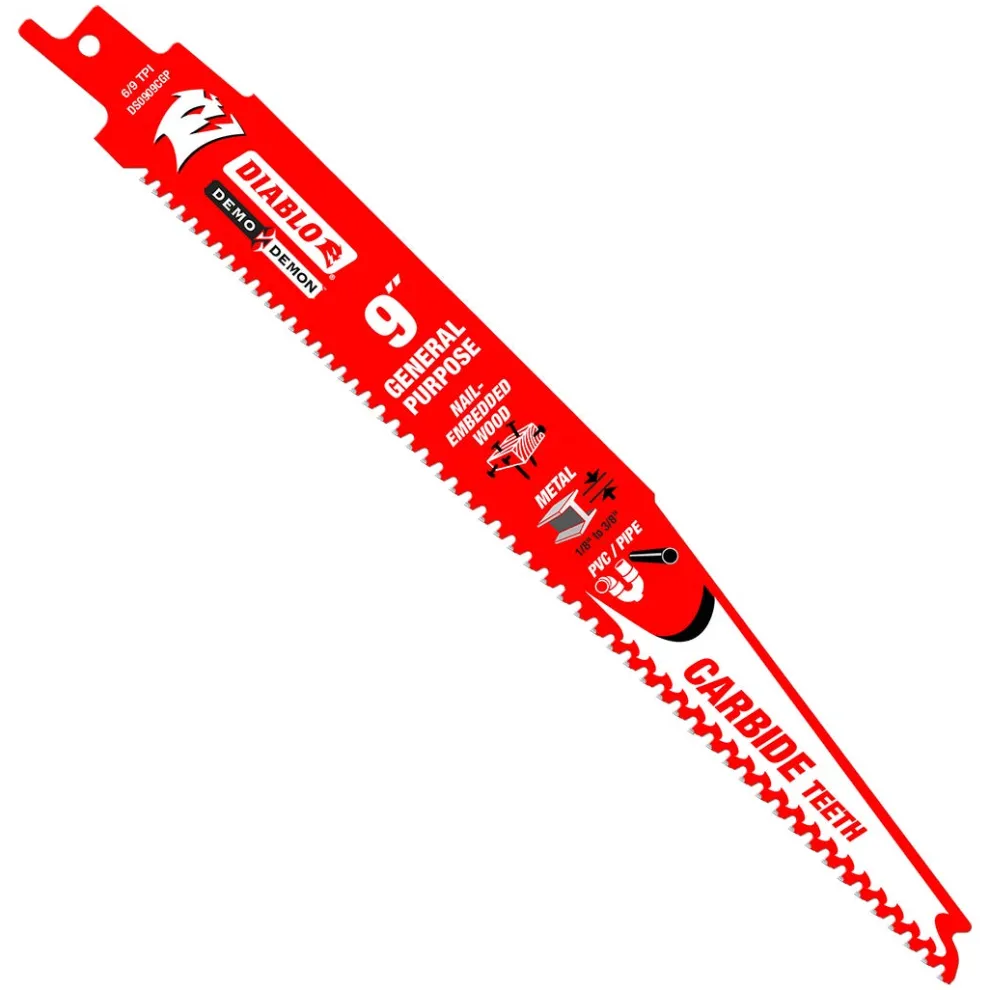 Freud Diablo 9'' Demo Demon Carbide General Purpose Recip (3-Pack) DS0909CGP3