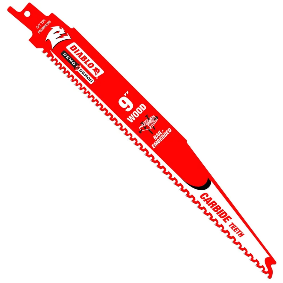 Freud Diablo 9 in. Demo Demon Carbide Recip Blade for Nail-Embedded Wood (3 Pack) DS0906CWS3