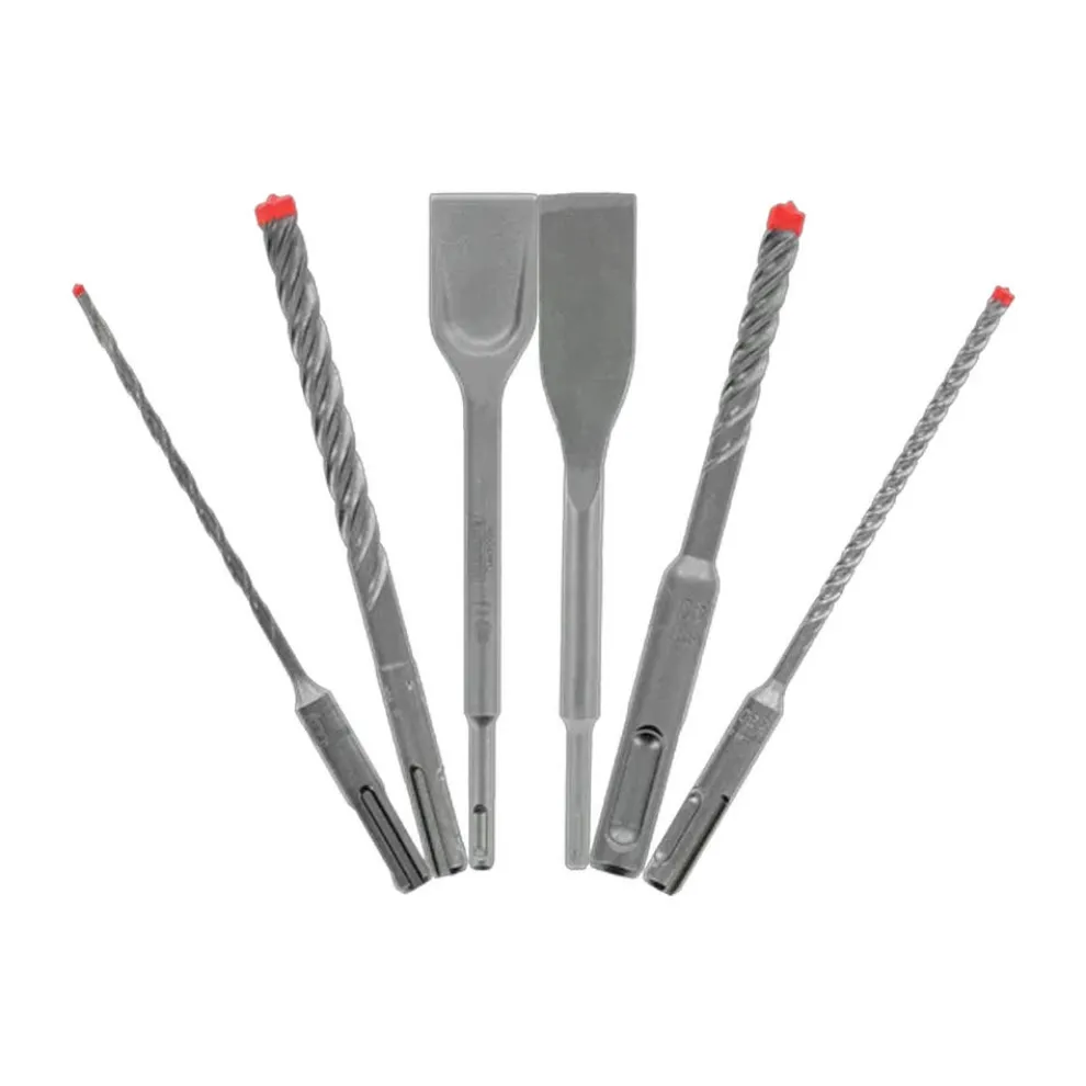 Freud Diablo 6 Piece SDS-PLUS Rebar Demon™ 4-Cutter Full Carbide Head Hammer Drill Bit & Chisel Set (6-Piece) DMAPL9930-S6