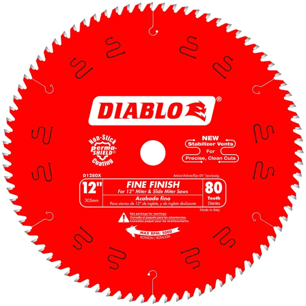 Freud Diablo 12" 80-Tooth Wood Fine Finish Circular Saw Blade D1280X
