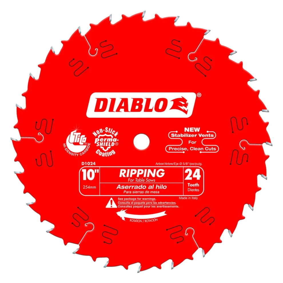 Freud Diablo 10" 24-Tooth Wood Ripping Circular Saw Blade D1024X