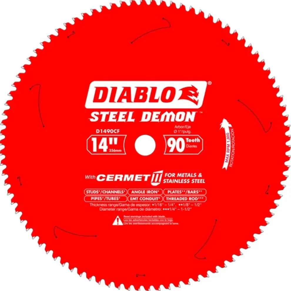 Freud Diablo 14" 90-Tooth Steel Demon Metals & Stainless Circular Saw Blade Cermet II D1490CF