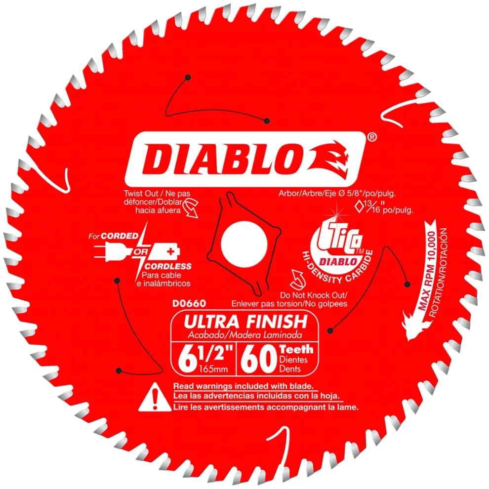Freud Diablo 6-1/2" 60-Tooth Wood Ultra Finish Saw Blade D0660A