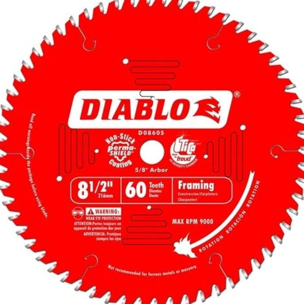 Freud Diablo 8-1/2" x 60 Tooth Carbide Circular Saw Blade D0860S