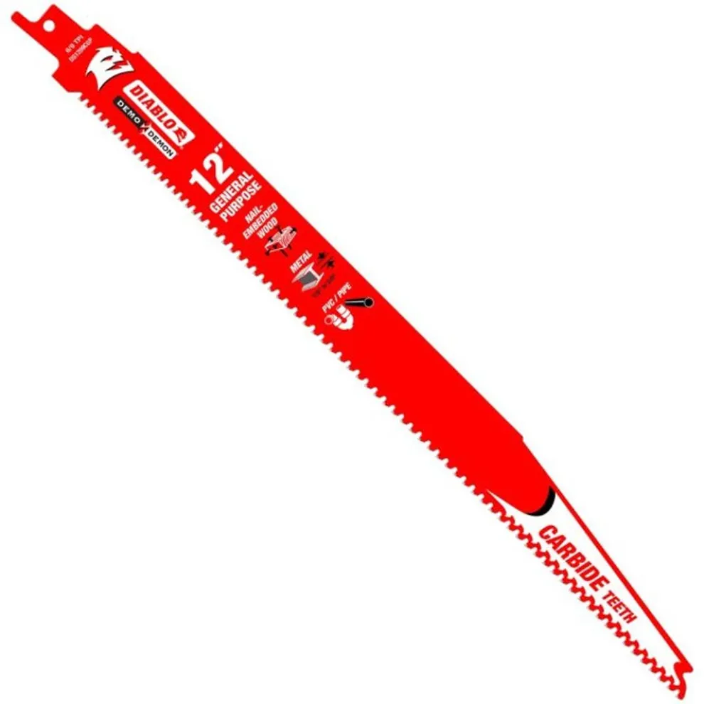 Freud Diablo Blades Demo Demon 12" TCT Reciprocating Saw Blade for Gen Purpose, 10 Pack S1209CGP10