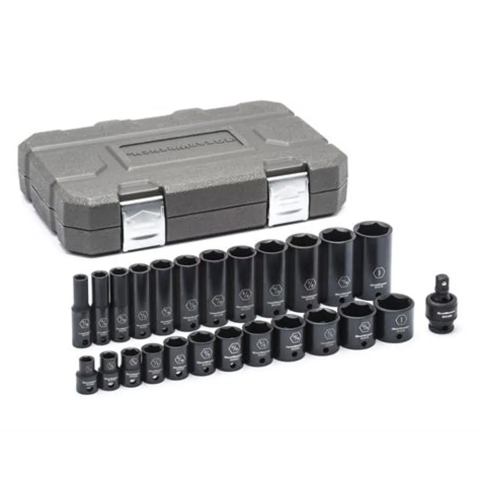 Gearwrench 25 Piece 3/8" SAE Standard & Deep Impact Socket Set 84919N