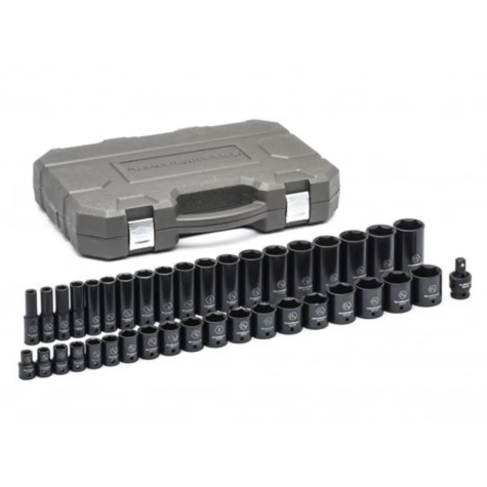Gearwrench 39 Piece 1/2" SAE Standard & Deep Impact Socket Set 84947N