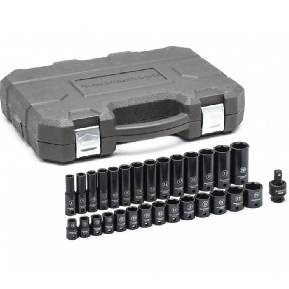 Gearwrench 29 Piece 3/8" Metric Standard & Deep Impact Socket Set 84925N