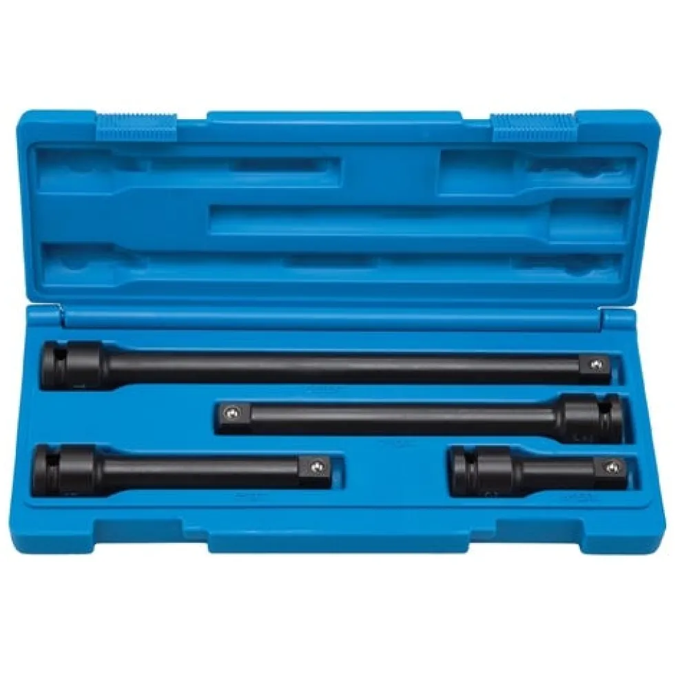 Grey Pneumatic 1/2" Drive Standard and Deep Length Friction Ball Extension Set 2204E