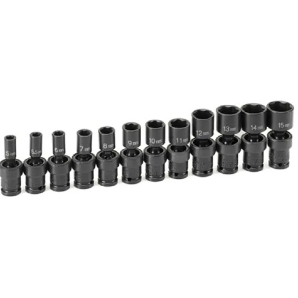 Grey Pneumatic 1/4" Drive Standard Length Universal Set (Metric) 9712UM