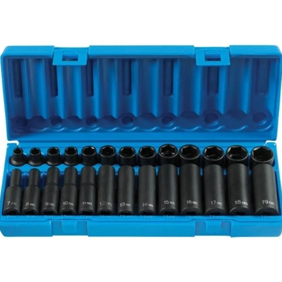 Grey Pneumatic 26 Piece 3/8" Drive Standard and Deep Length Impact Set (Metric) 1226M