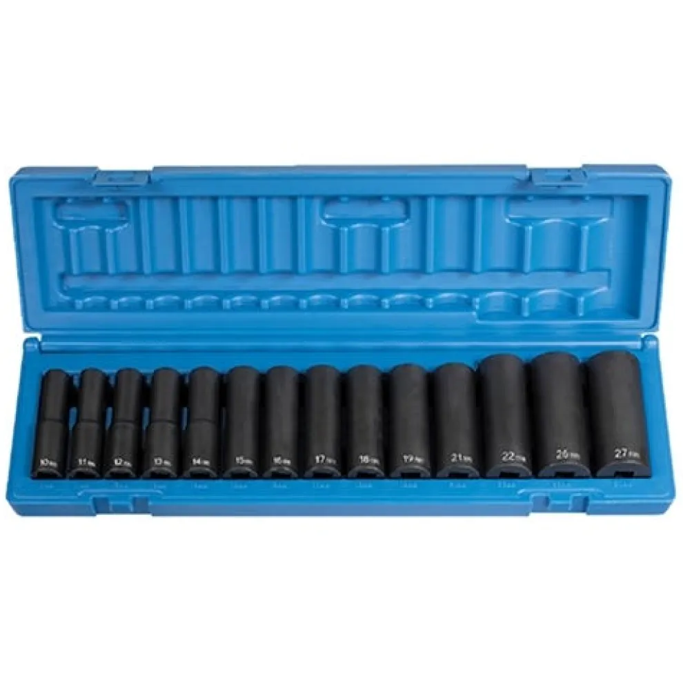 Grey Pneumatic 14 Piece 1/2" Drive Deep Impact Socket Metric Set 1412MD