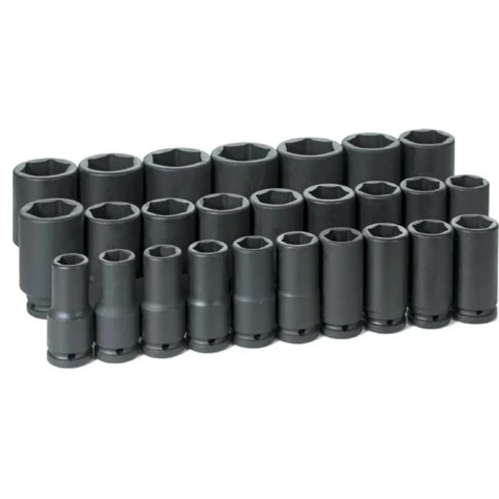Grey Pneumatic 26 Piece 3/4" Drive Metric 6 Point Deep Impact Socket Set 8026MD