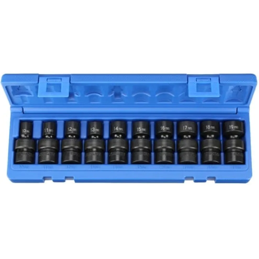 Grey Pneumatic 10 Piece 3/8" Drive Standard Length Universal Set (Metric) 1210UM