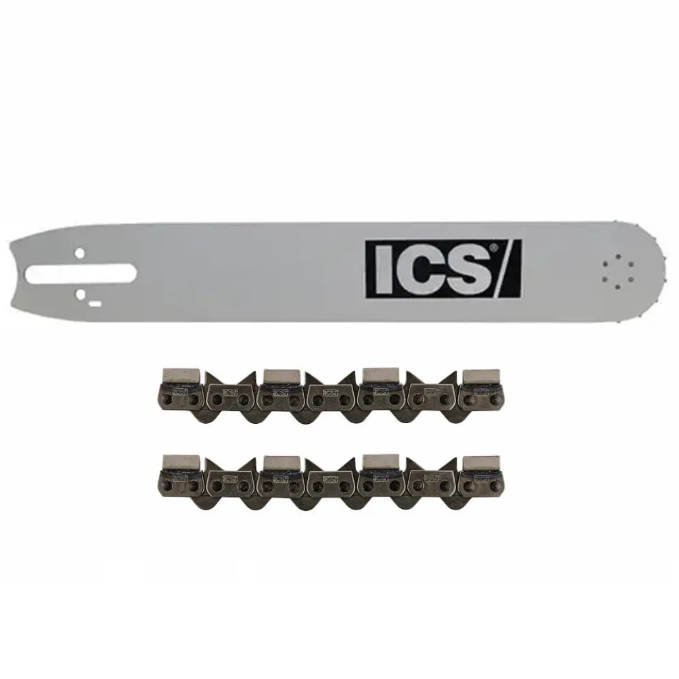 ICS 16" TWINMAX Replacement Guidebar for 695 Concrete Chainsaw w/ (2) 16" FORCE3 Premium Diamond Chain 632196 & 584303