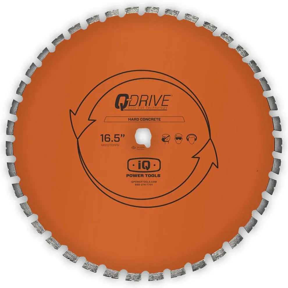 iQ 16.5" Q-Drive Arrayed Segmented Hard Concrete Orange Blade w/ Silent Core MX16-125-QD-HM2