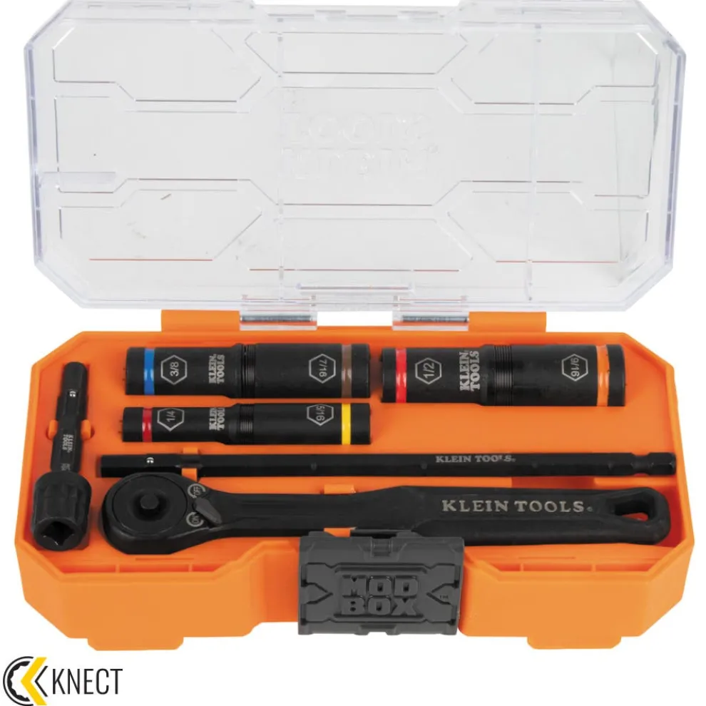 Klein KNECT Essential Deep-Well Heavy-Duty Flip Socket Set, SAE, 3-Piece 65238
