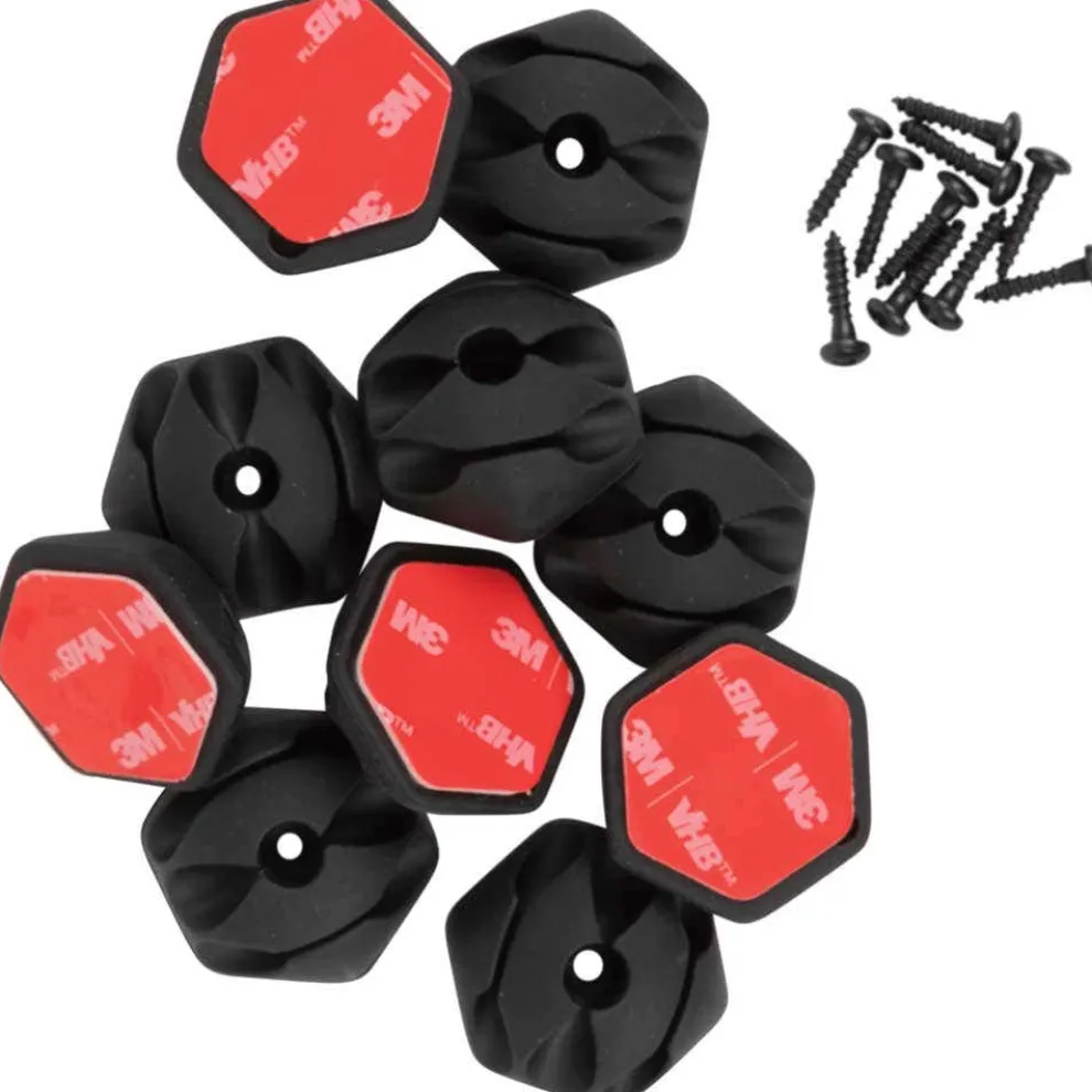 Klein Self-Adhesive Cable Mounting Clips, 3-Slot (10-Pack) 450-410