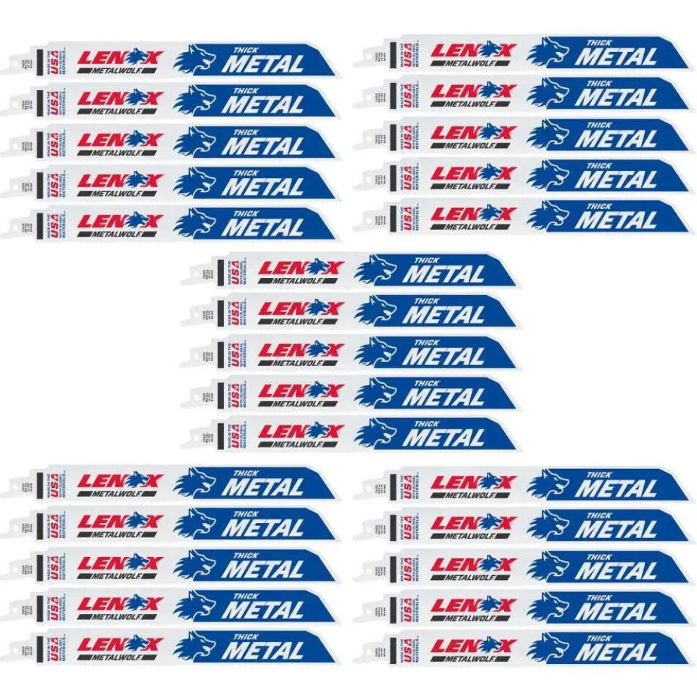 Lenox Lazer Bi-Metal Reciprocating Saw Blades, 9-Inch, 14 TPI, 25/Pk 20179B9114R