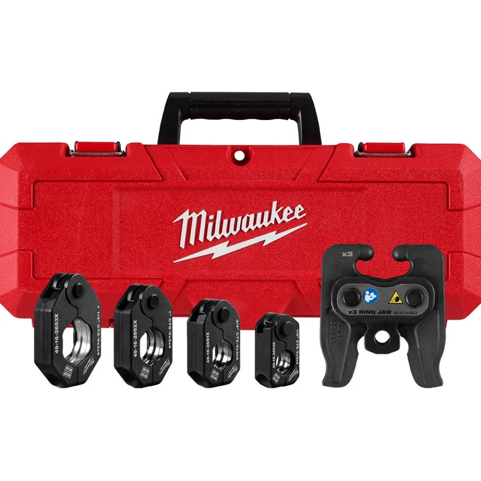 Milwaukee 1/2" - 1-1/4" CTS-V Pivoting Press Ring Kit for M12 FORCE LOGIC Press Tool 49-16-2490X