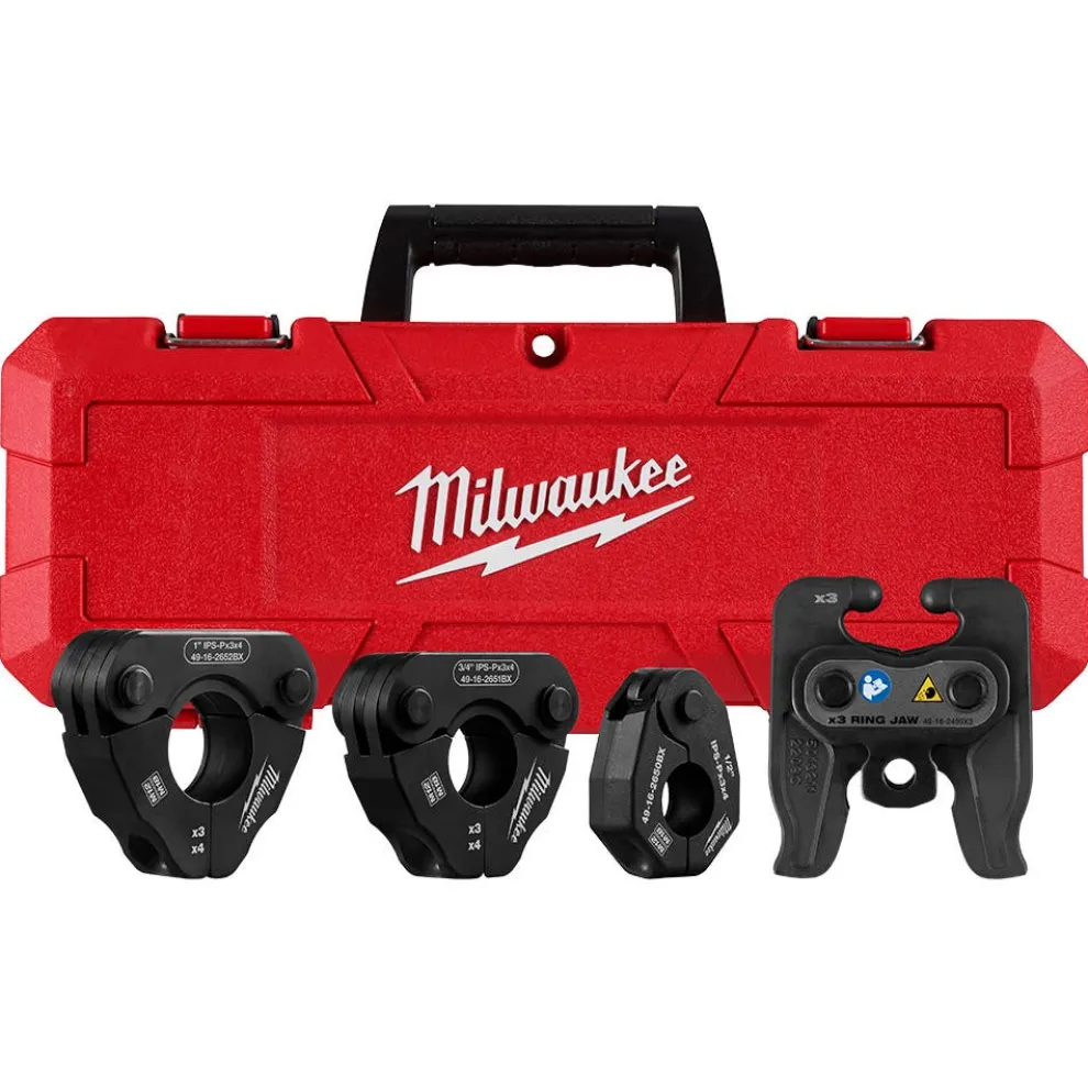 Milwaukee 1/2" - 1" IPS-P Black Pipe Pivoting Press Ring Kit for M12 FORCE LOGIC Press Tool 49-16-2496X