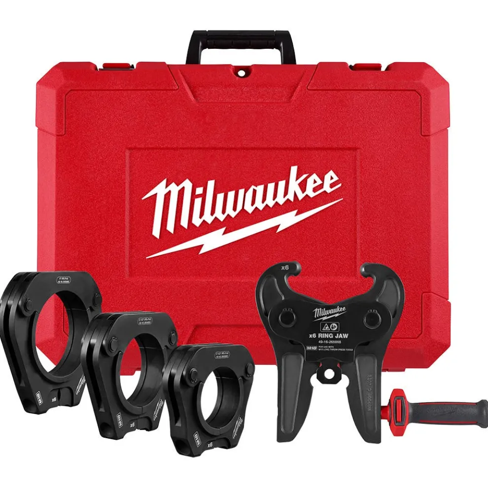 Milwaukee 2-1/2" - 4" IPS-P Black Pipe Pivoting Press Ring Kit for M18 FORCE LOGIC Long Throw Press Tool 49-16-2698X