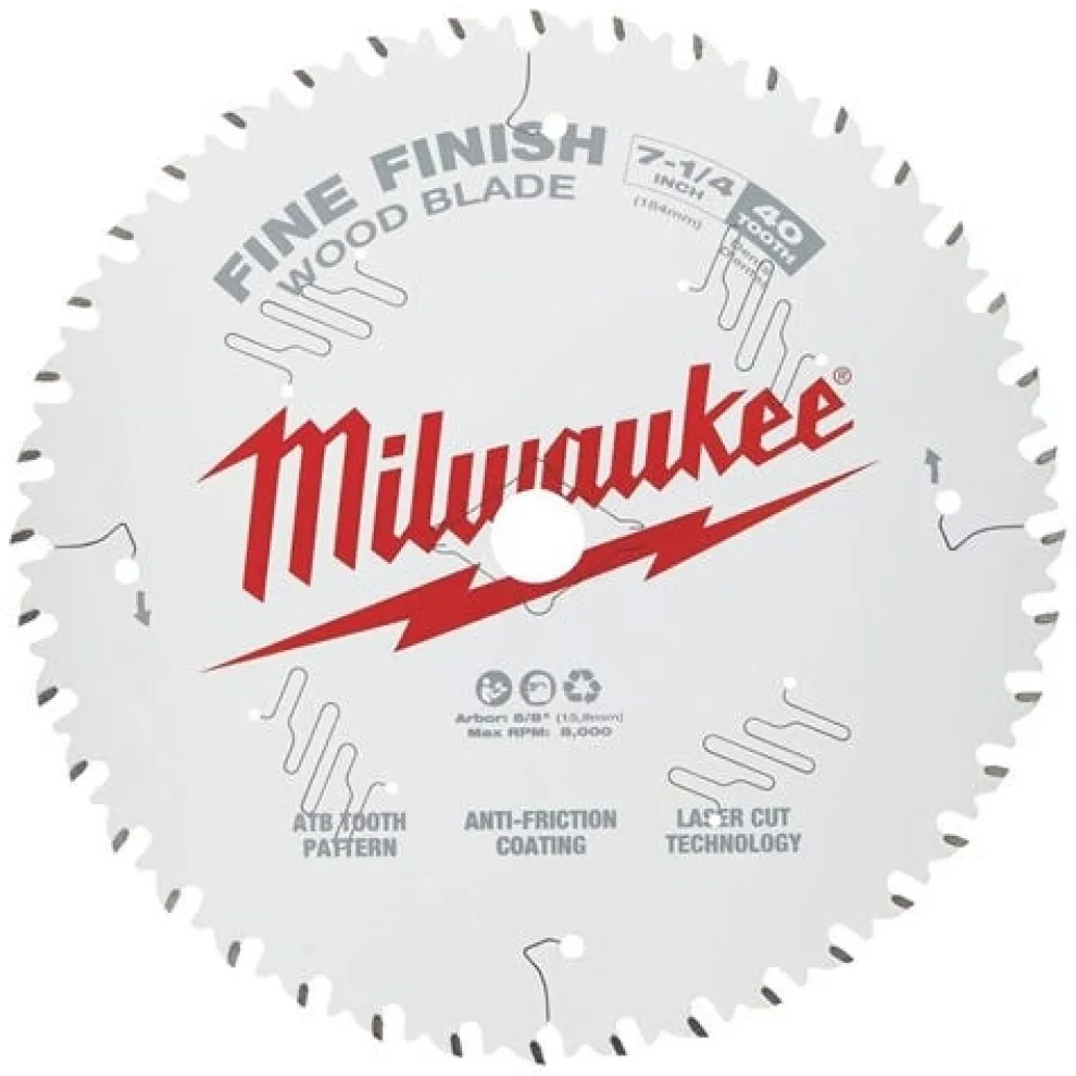 Milwaukee 7-1/4" 40 Tooth Fine Finish Circular Saw Blade 48-41-0726