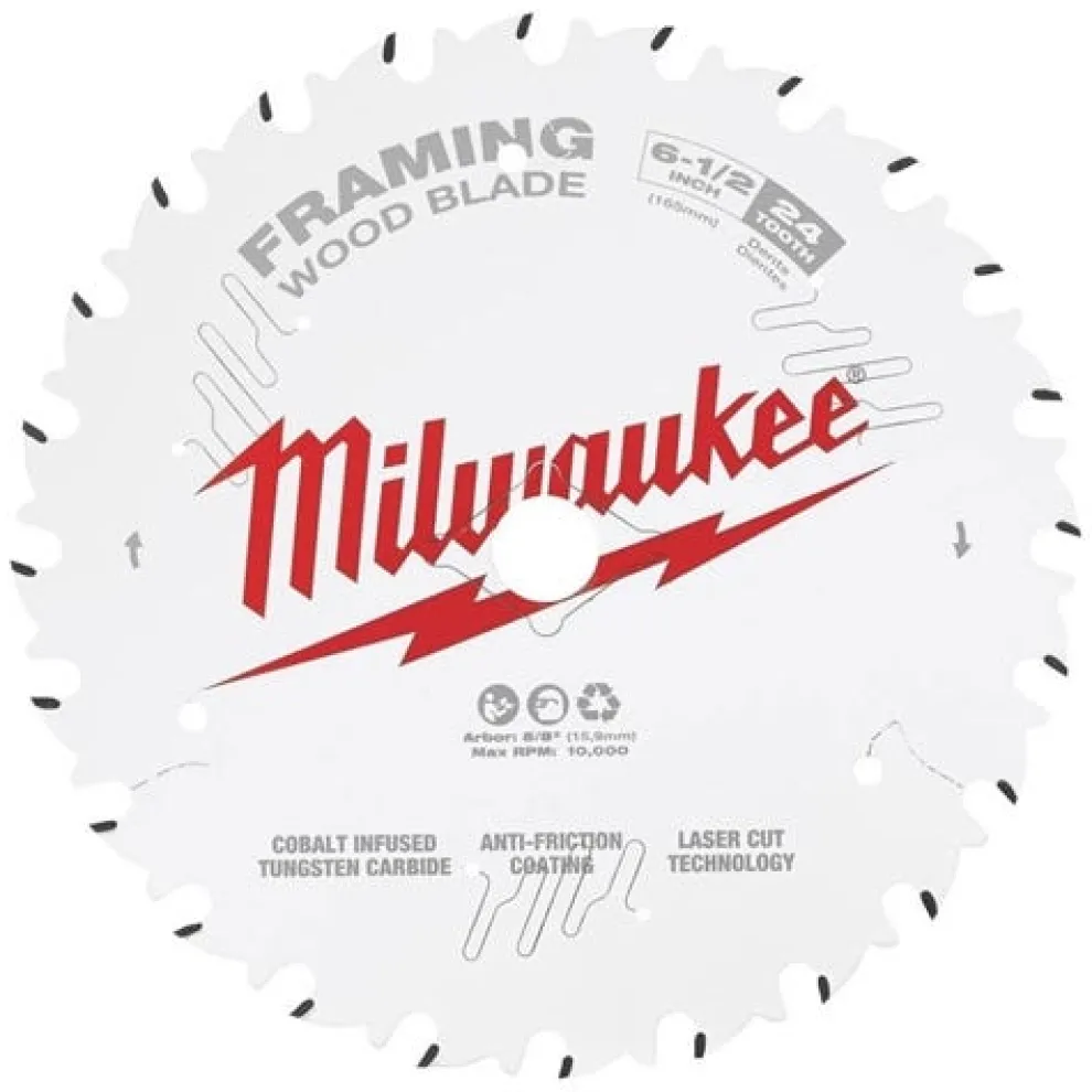 Milwaukee 6-1/2" 24 Tooth Framing Circular Saw Blade 48-41-0620