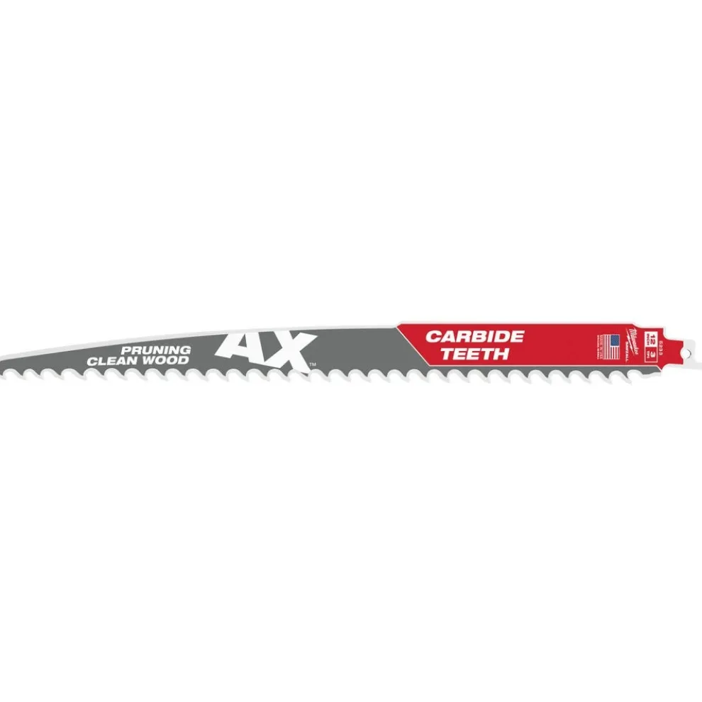 Milwaukee 12" 3 TPI The AX with Carbide Teeth Pruning Wood SAWZALL Blade (3 Pack) 48-00-5333