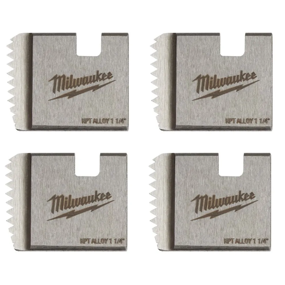 Milwaukee 1-1/4" Alloy NPT Portable Pipe Threading Dies (Set of 4) 48-36-1104