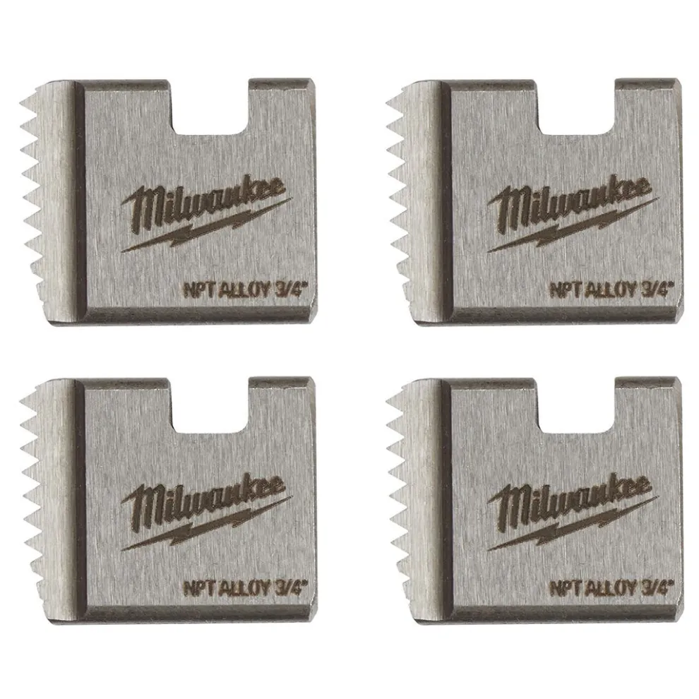 Milwaukee 3/4" Alloy NPT Portable Pipe Threading Dies (Set of 4) 48-36-1102