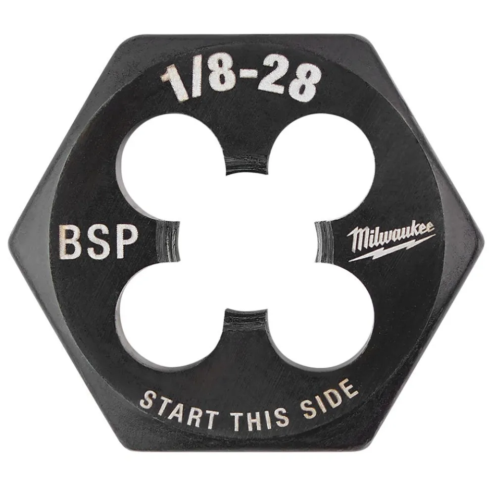 Milwaukee 1/8"-28 BSP 1-Inch Hex Threading Die 49-57-5390