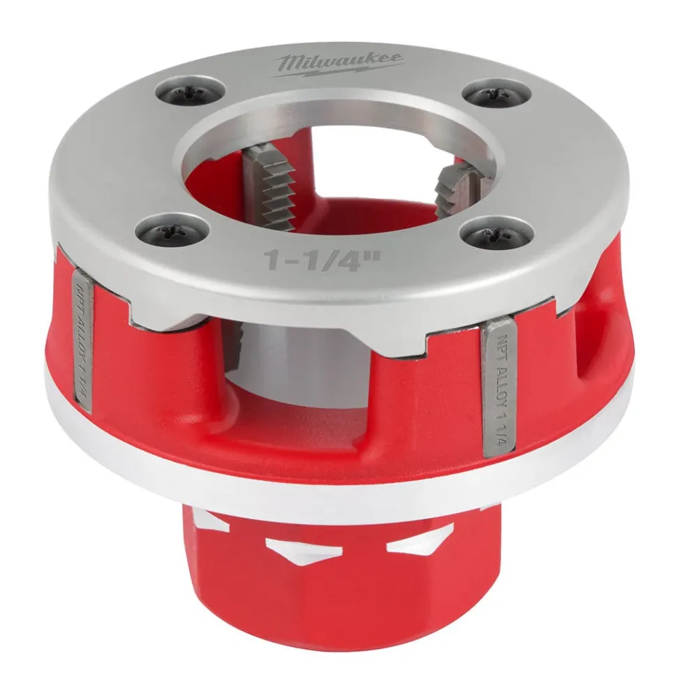 Milwaukee 1-1/4" Compact Alloy NPT 11R Pipe Threading Forged Aluminum Die Head 48-36-1310