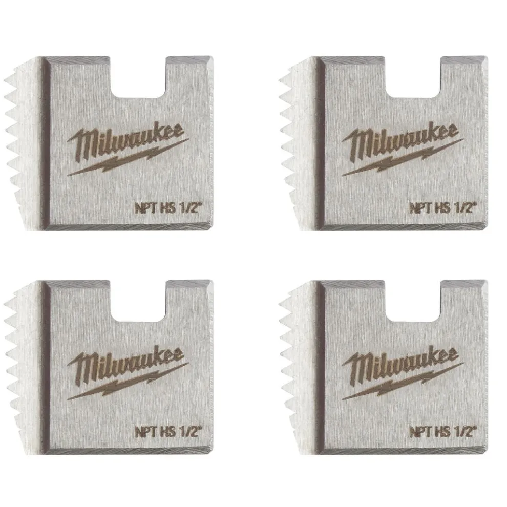 Milwaukee 1/2" High Speed NPT Portable Pipe Threading Dies (Set of 4) 48-36-1107