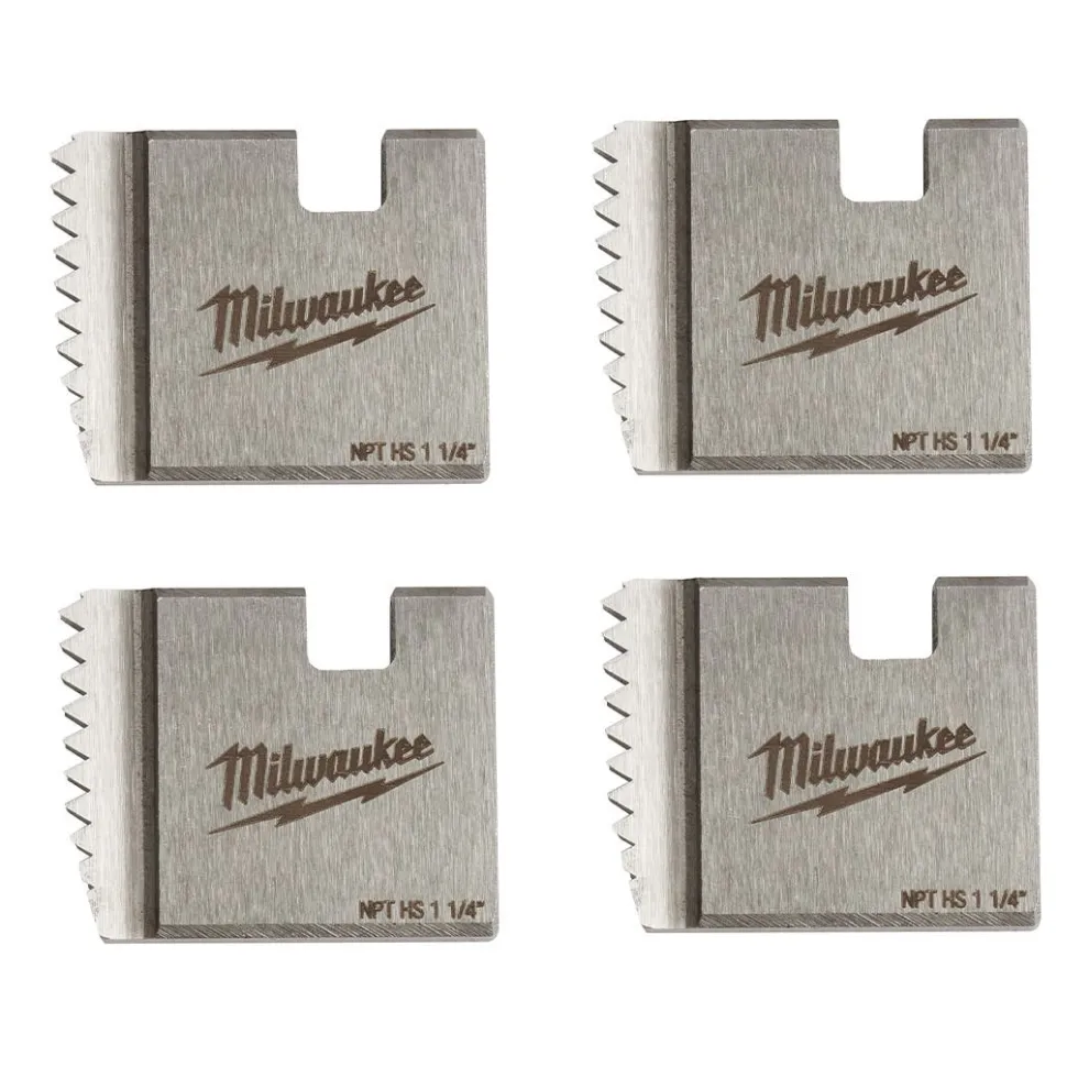 Milwaukee 1-1/4" High Speed NPT Portable Pipe Threading Dies (Set of 4) 48-36-1110