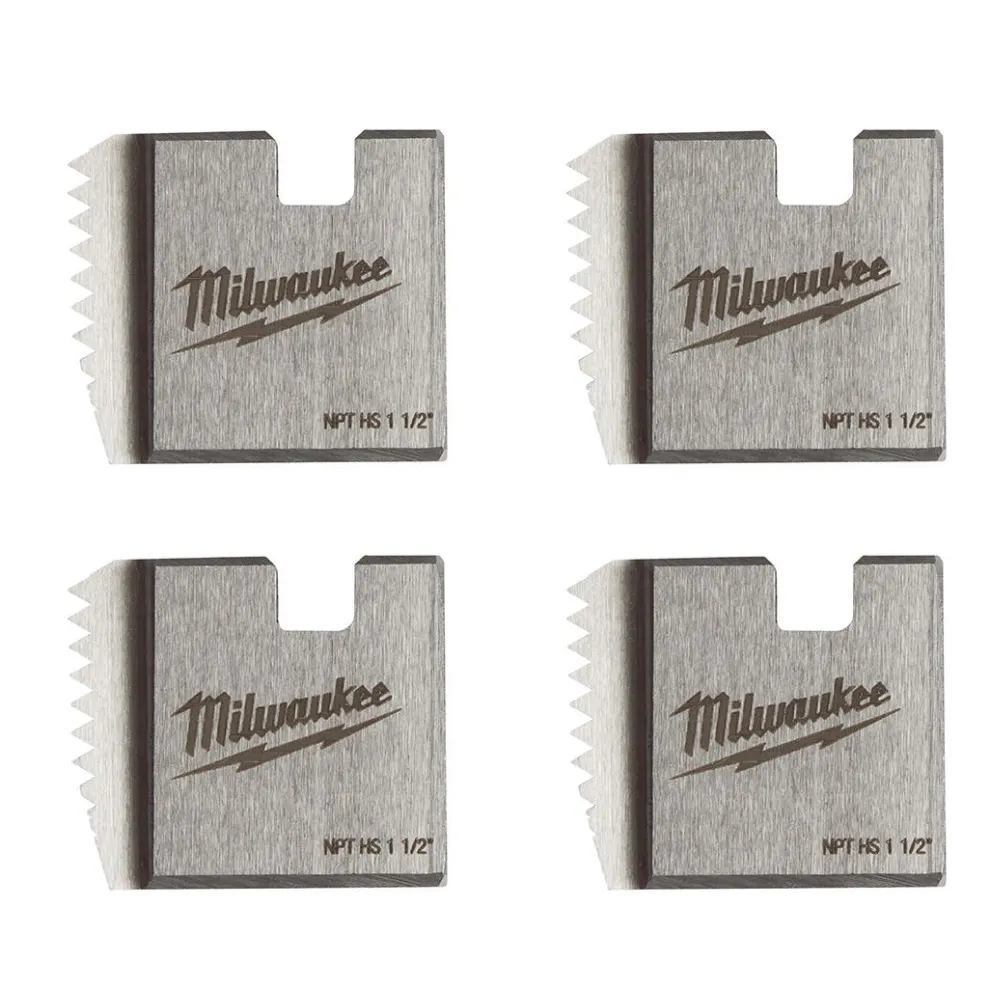 Milwaukee 1-1/2" High Speed NPT Portable Pipe Threading Dies (Set of 4) 48-36-1111