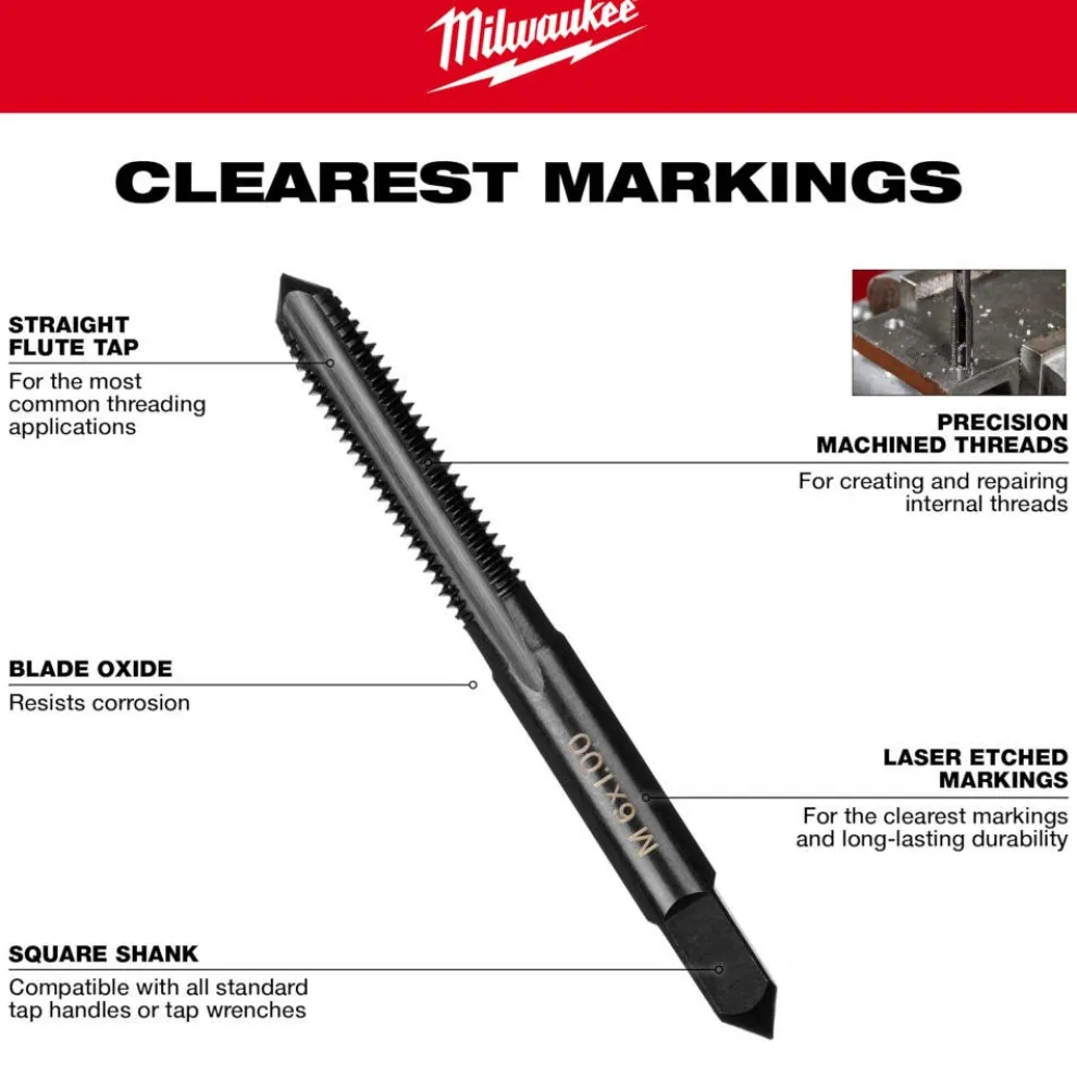 Milwaukee 10-24 NC Straight Flute Plug Tap 49-57-5125